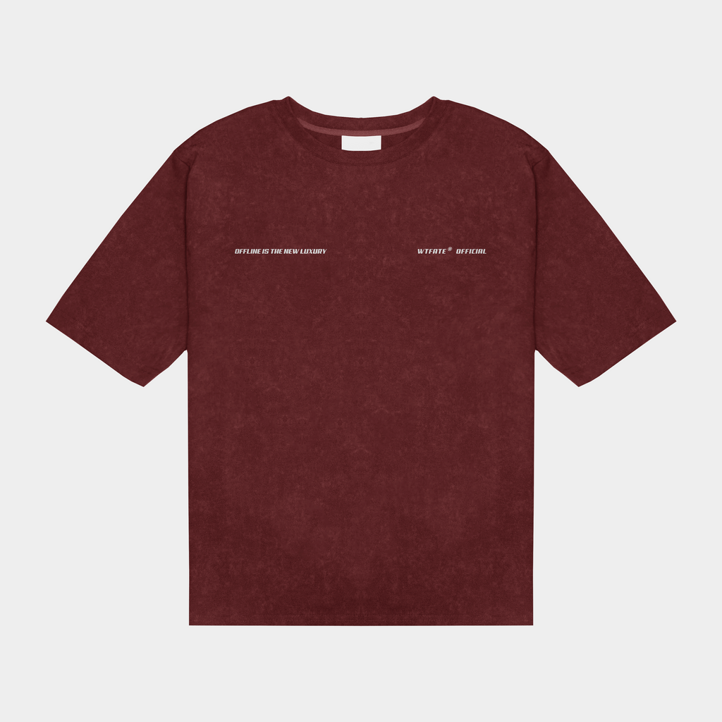 Burgundy oversized t-shirt from WHAT THE FATE with graphic print on the front