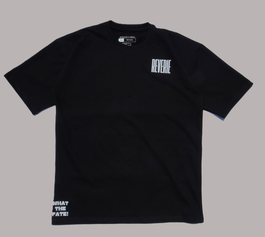 Reverie graphic tee for trendsetters, featuring a bold design and oversized fit in black.