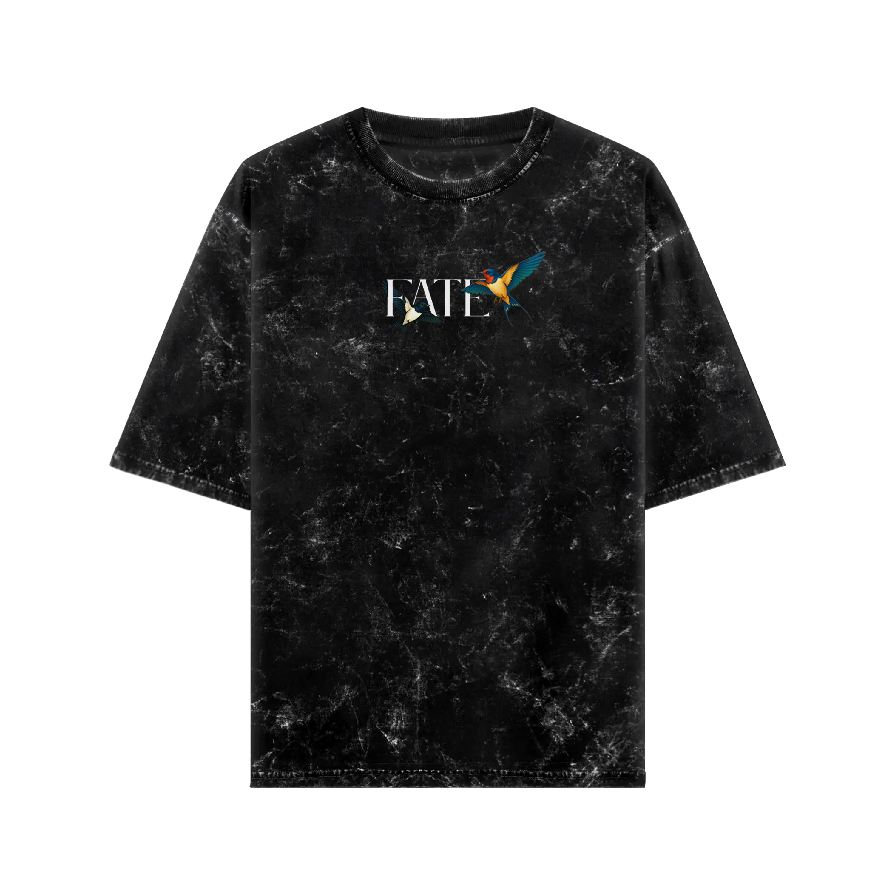 Oversize black Soar With Fate graphic tee featuring a stylish design for casual wear