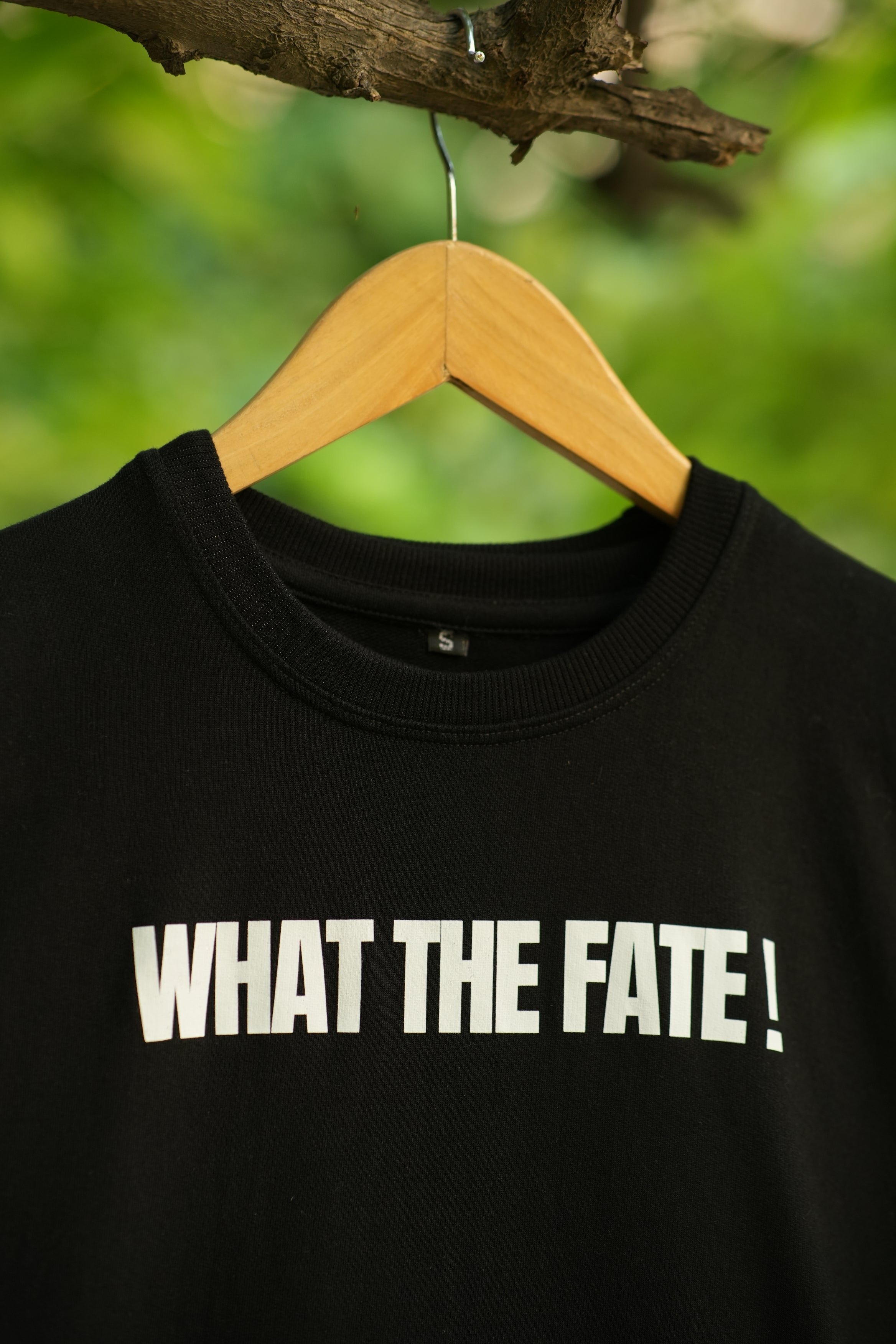 WHAT THE FATE! Premium Heavy Cotton Tee in Black with Bold Graphic from the WHAT THE FATE streetwear collection